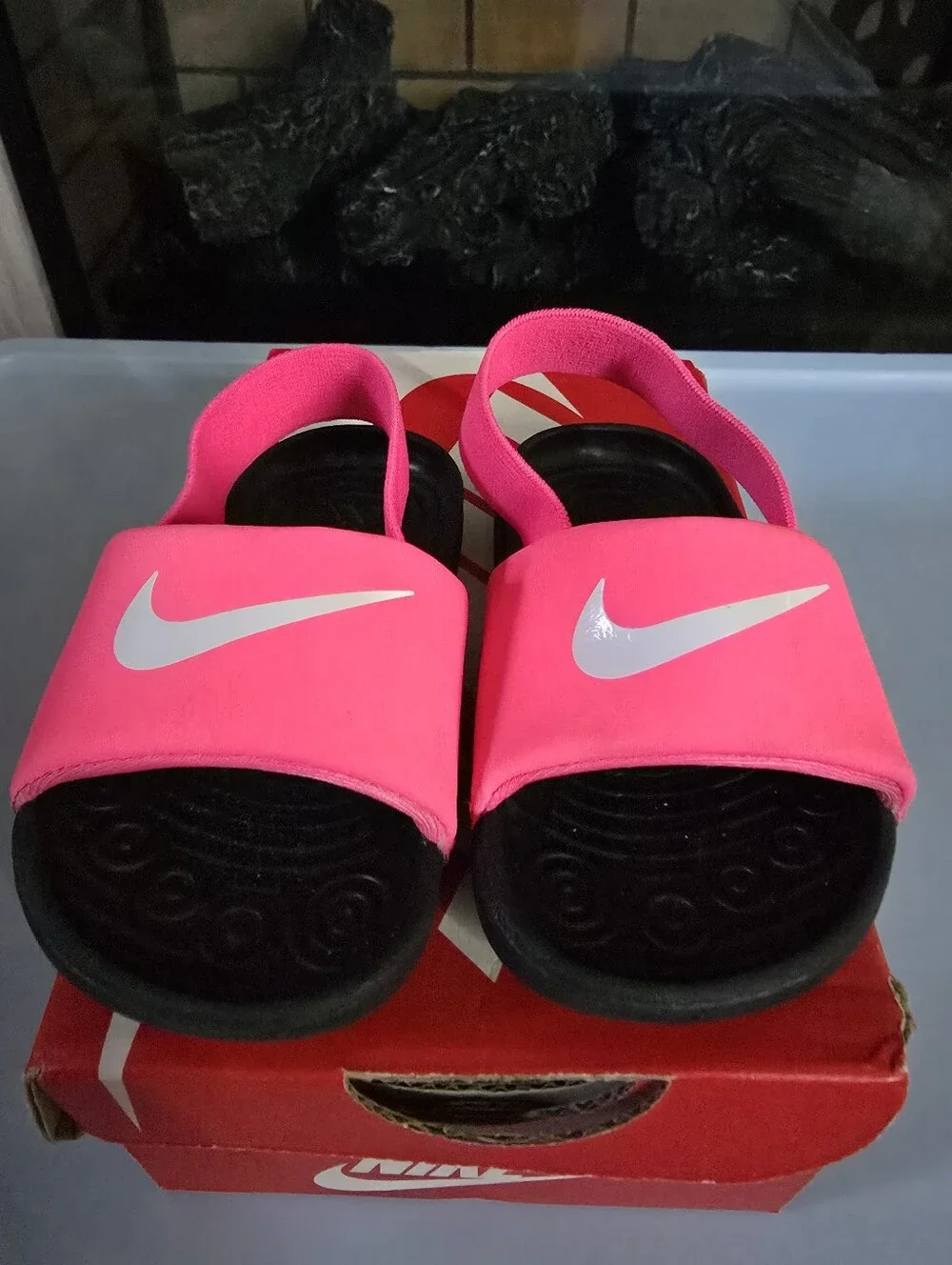 Nike Sunray Protect 2 Toddler Sandals Pink Black White Size 5C With Box